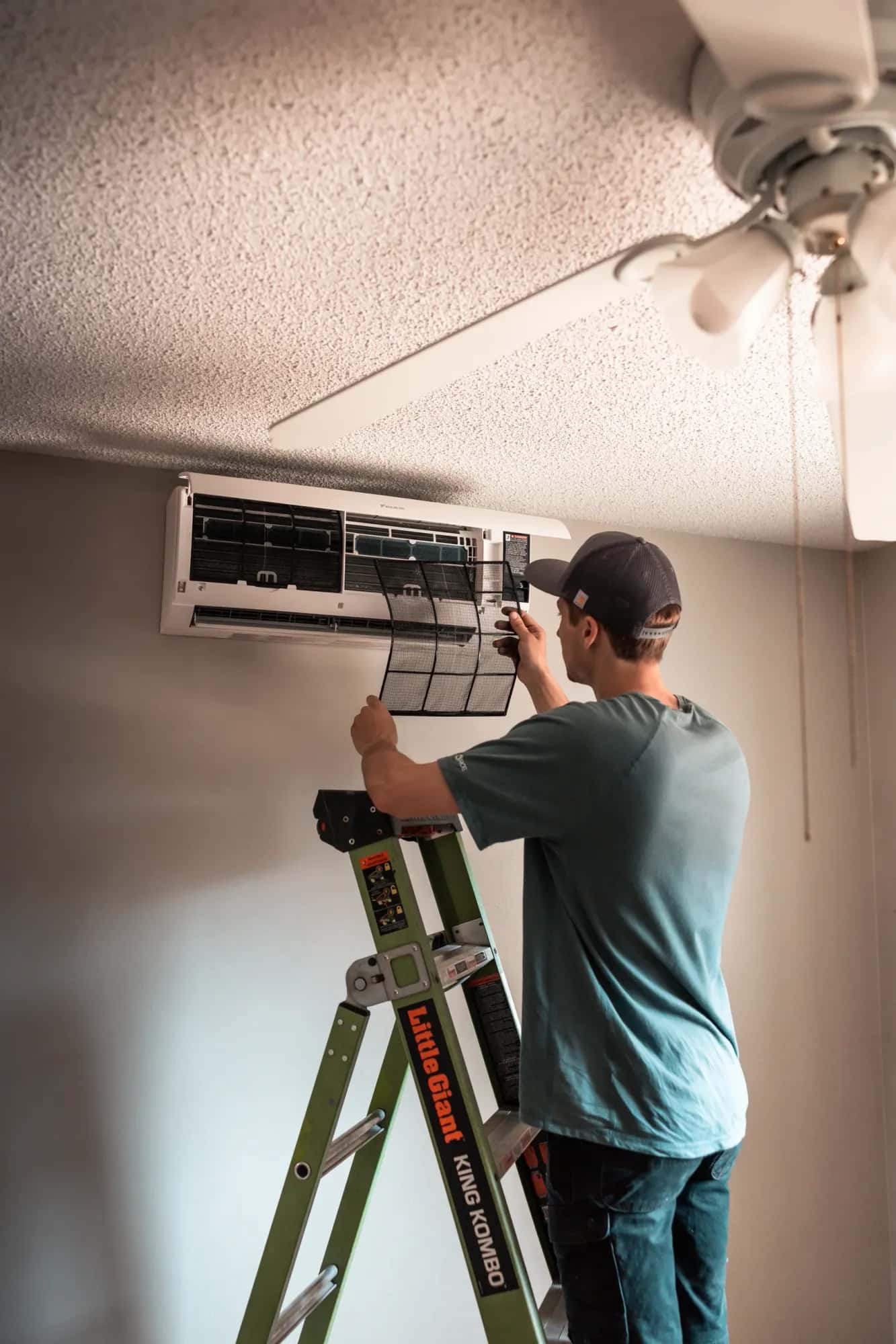 Ed completing a ductless mini-split installation